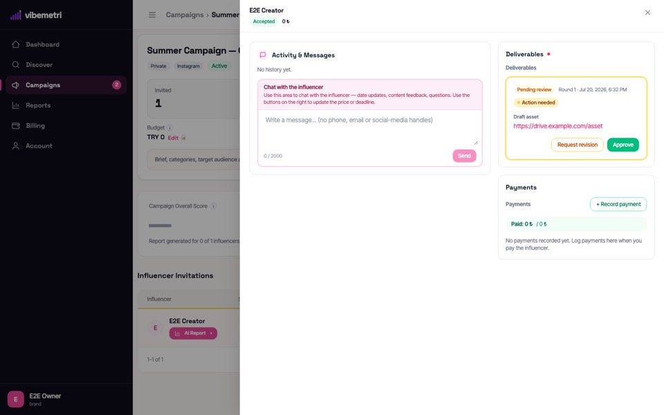 Collaboration screen